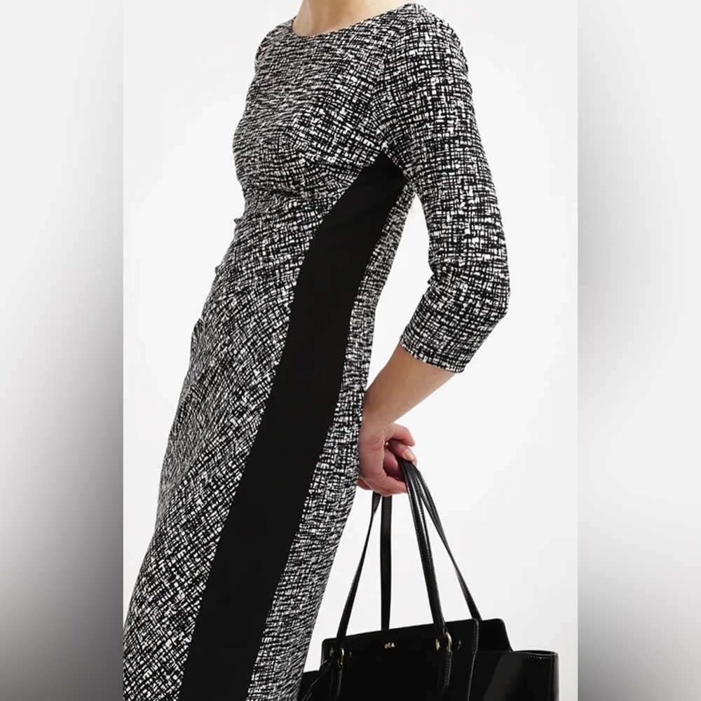 Lauren Ralph Lauren Women’s Dress Sz 12 Sheath 3/4 Sleeve Side Rouching